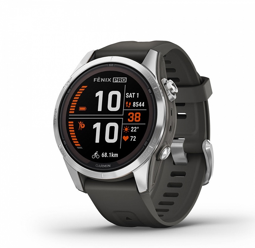 fēnix® 7S – Sapphire Solar Edition Carbon Gray DLC Titanium with Black Band